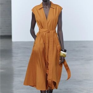 Zara ZW Collection Poplin Shirt Dress